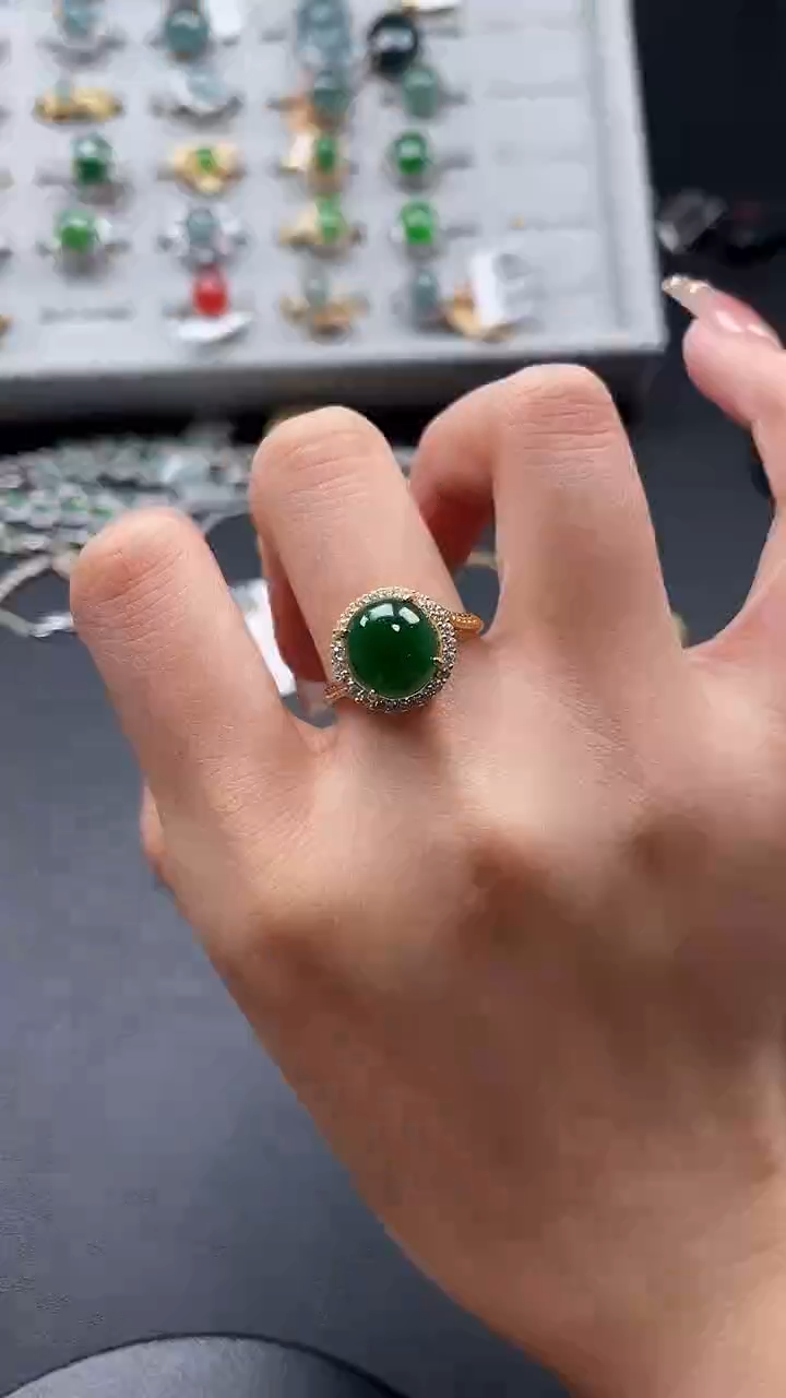 【闪购商品】翡翠戒指银S925镶嵌576575