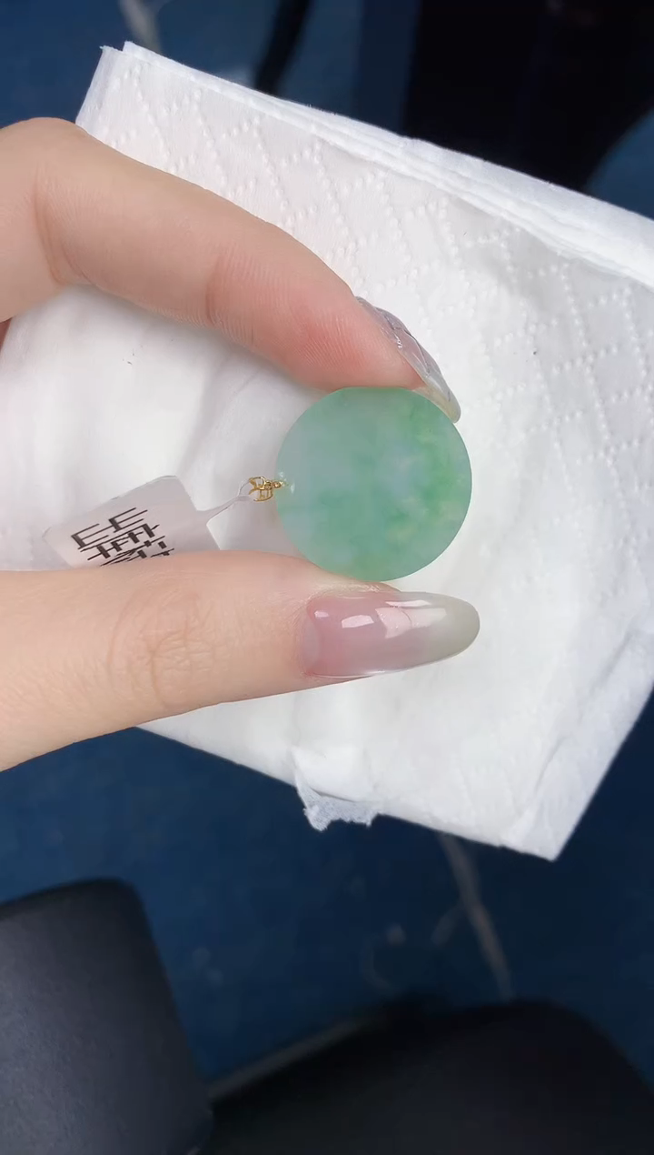 【闪购商品】翡翠颈饰18K金镶嵌天然缅甸翡翠A货