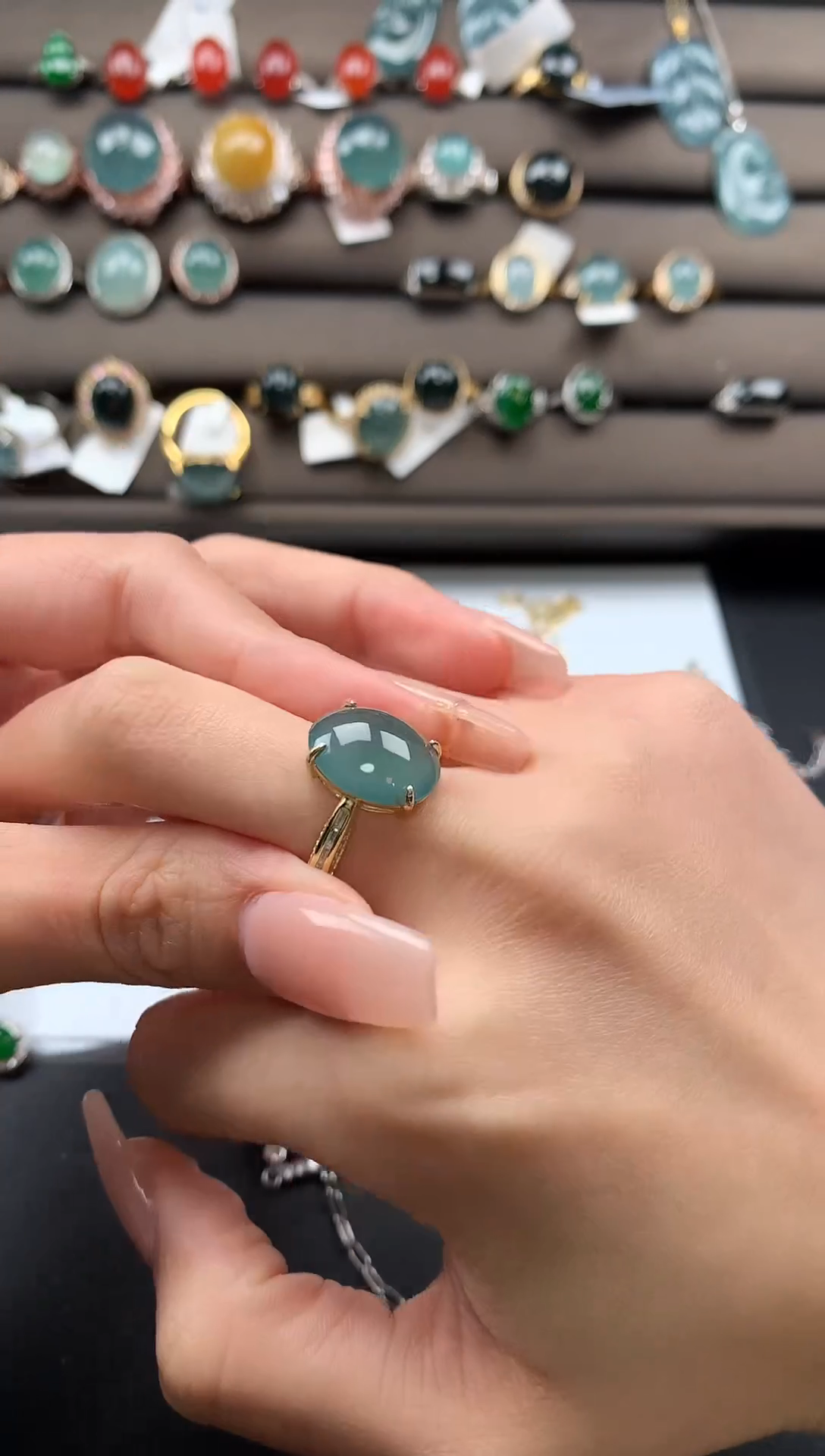 【闪购商品】翡翠戒指银S925镶嵌331231