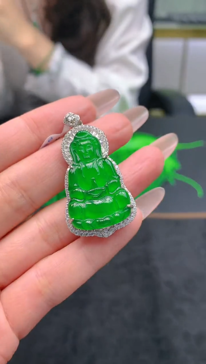 翡翠未镶嵌吊坠(不含链)天然A货翡翠