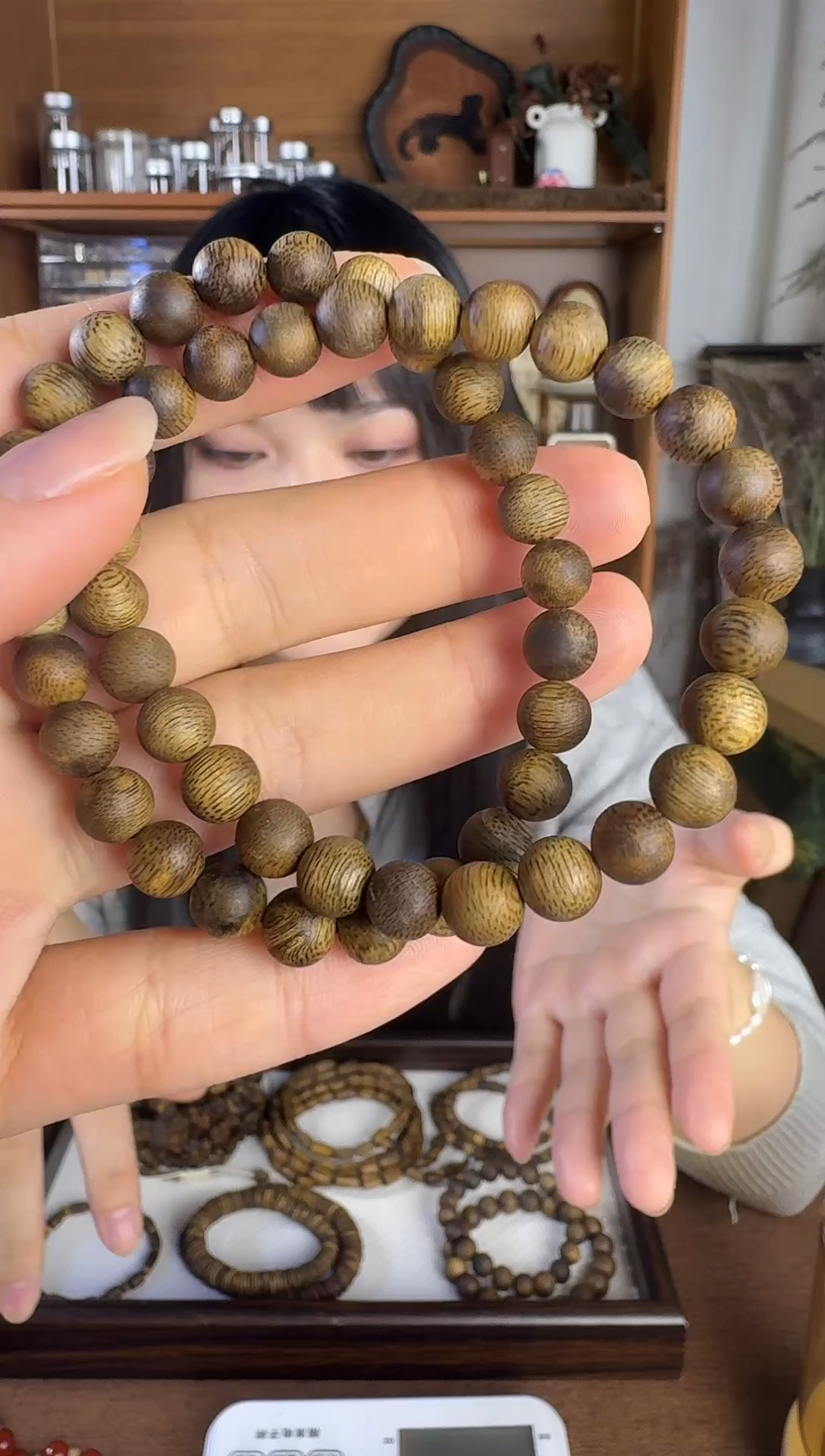 沉香手串07奇楠桶珠单圈2.8g