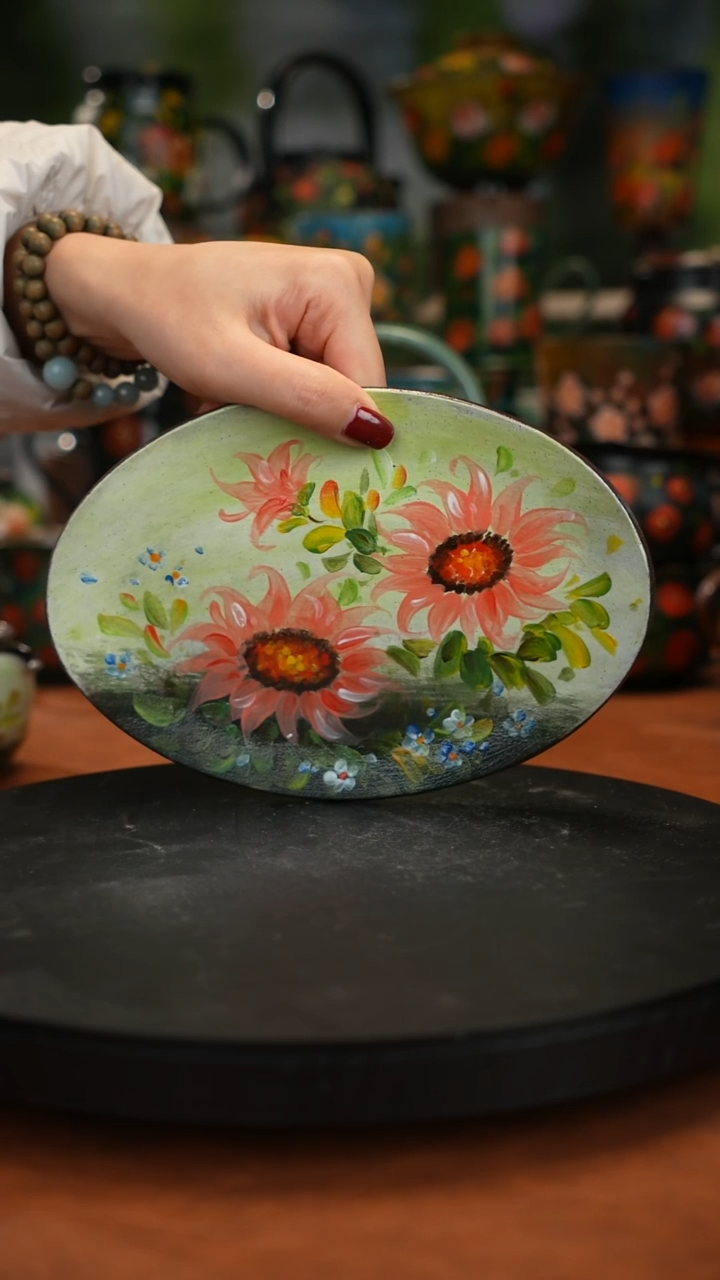 紫砂油画釉下彩手绘