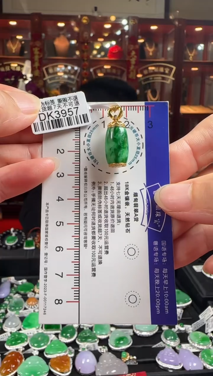 【闪购商品】翡翠颈饰18K金镶嵌DK3957路路通