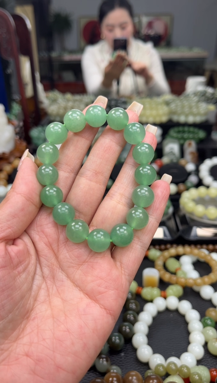 【闪购商品】东陵石手链未镶嵌新疆阿克苏翠玉卡12