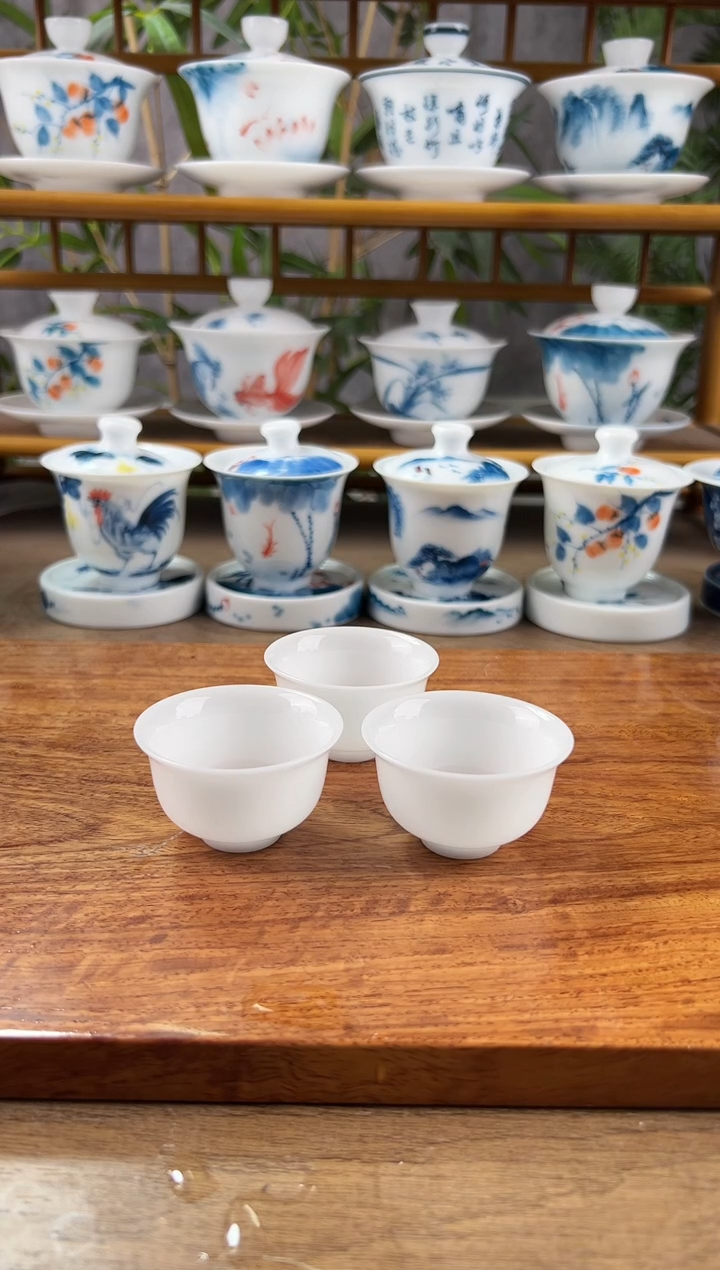 【闪购商品】高冰纯白一口杯3个