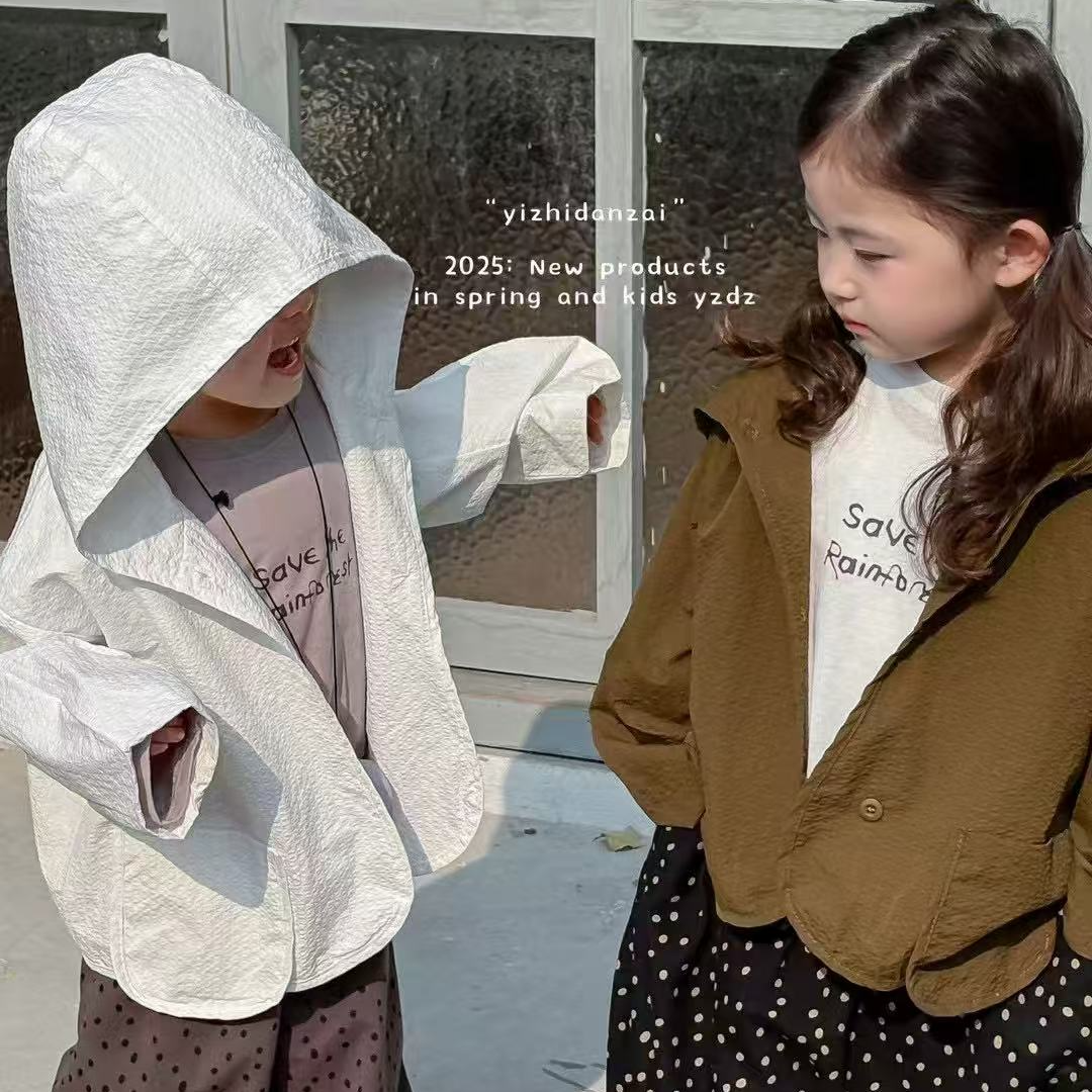 （91-180）森系韩版2025新款童装外套裤子T恤春秋款