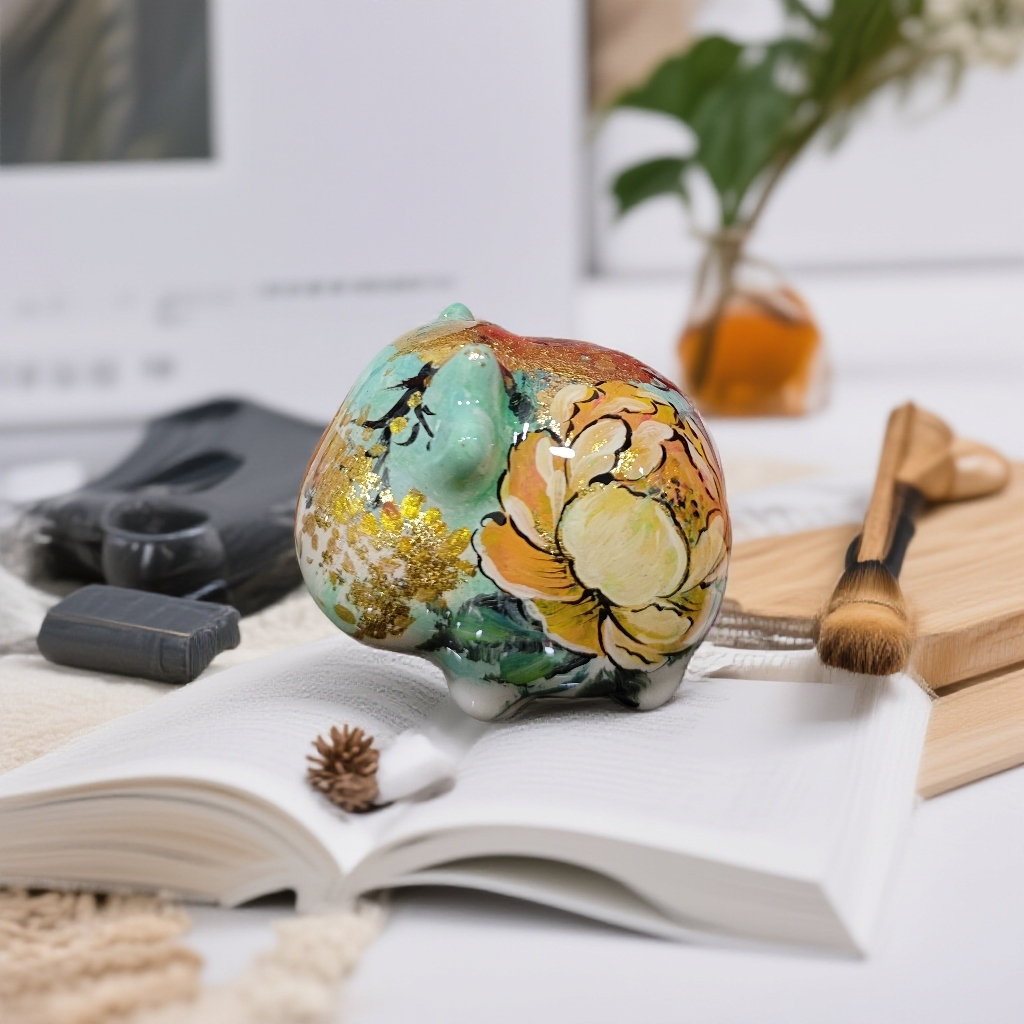 【跳跳猫开火车大佬跳】{以直播为主}檀木创意摆件手工绘画原创