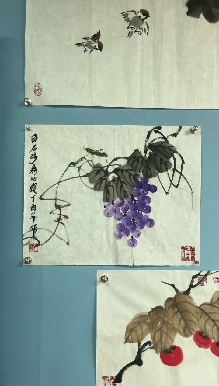 国画齐丽霞葡萄图