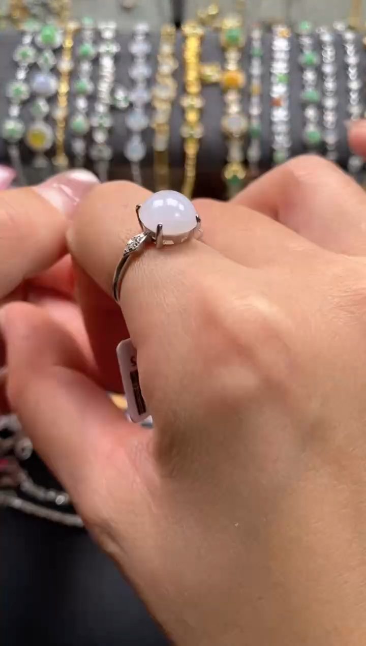 【闪购商品】翡翠戒指银S925镶嵌1111111    1