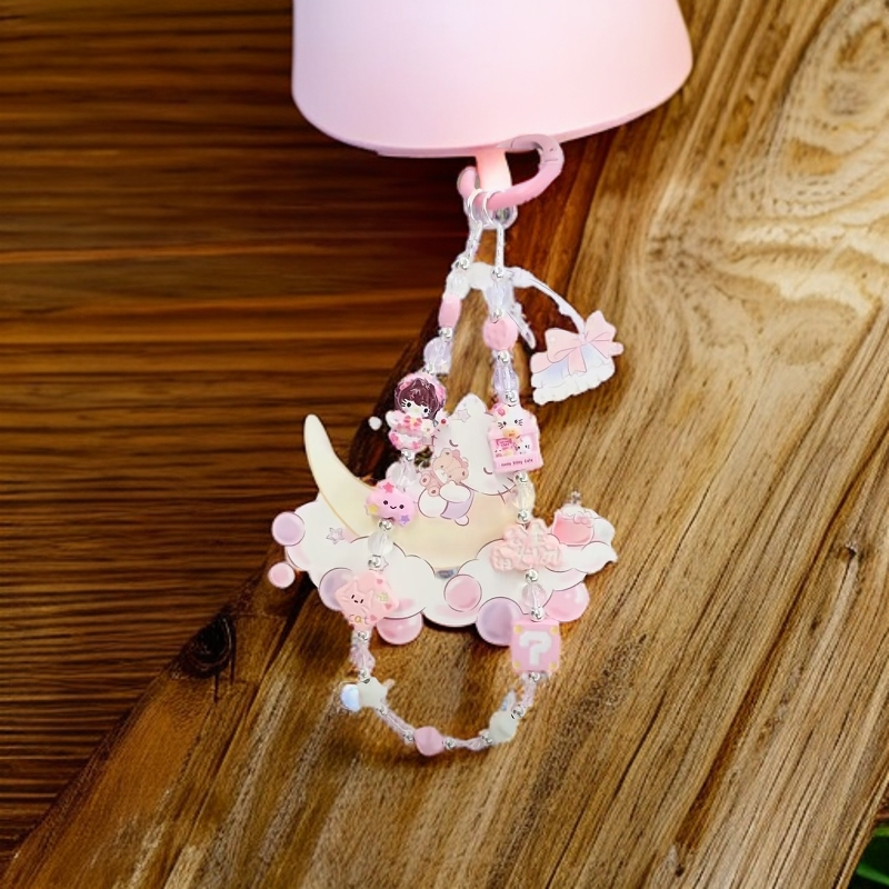 可爱kitty猫蝴蝶结手机链短款挂绳可作c相机挂链与钥匙扣