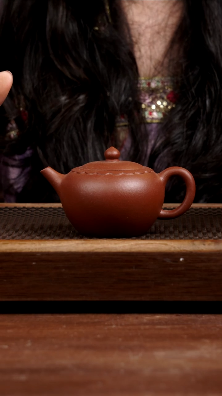 茶壶紫砂赵庄朱泥香莲220CC