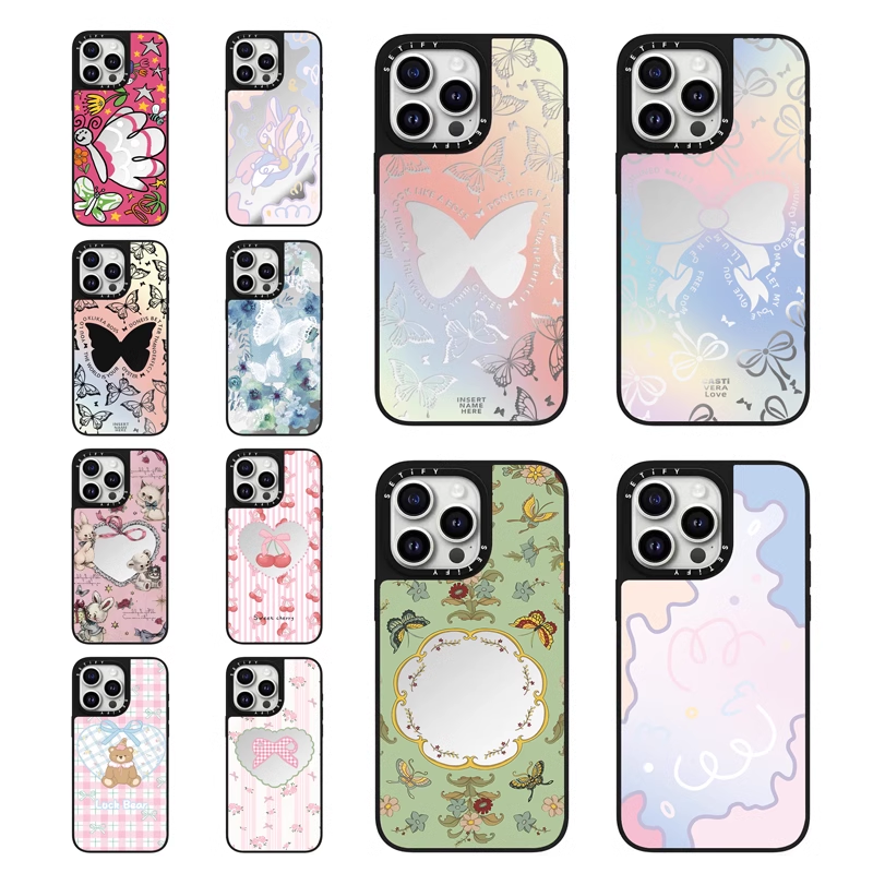 CASE炫彩蝴蝶适用iPhone16Pro苹果15Promax手机壳12镜面13潮牌14