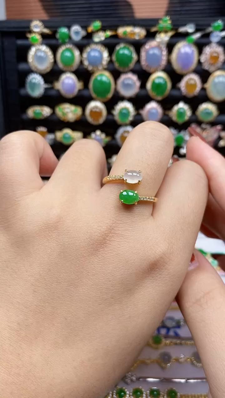 银S925镶嵌戒指翡翠6749