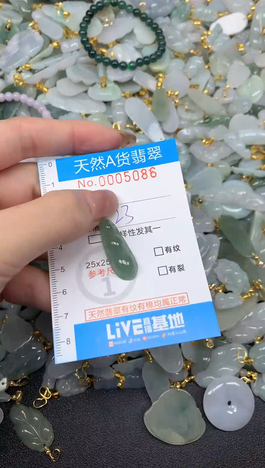 颈饰未镶嵌翡翠净货挂件-5086