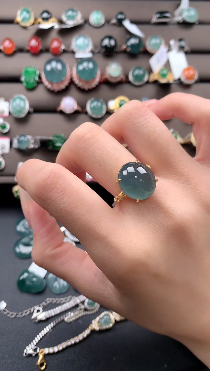 【闪购商品】翡翠戒指银S925镶嵌432432432