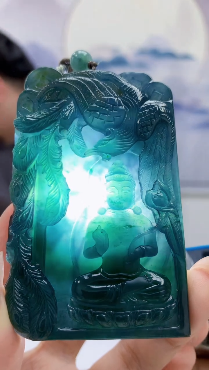 定制翡翠未镶嵌5060xx-毛货挂件287