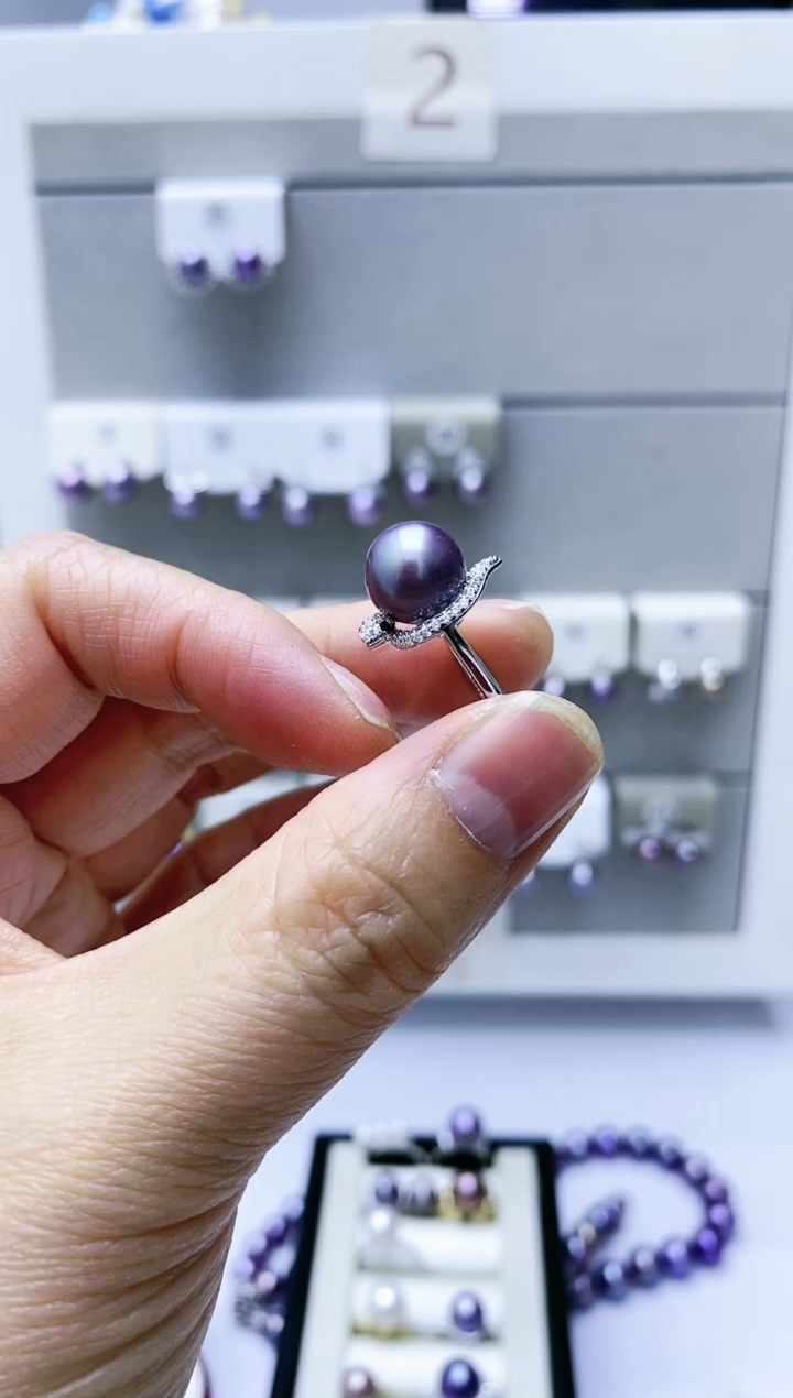 【闪购商品】淡水珍珠耳饰银S925镶嵌小蛇戒指