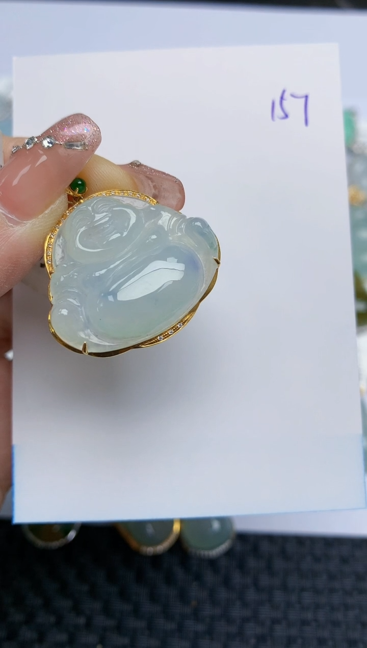 【闪购商品】翡翠颈饰18K金镶嵌天然A货翡翠 157