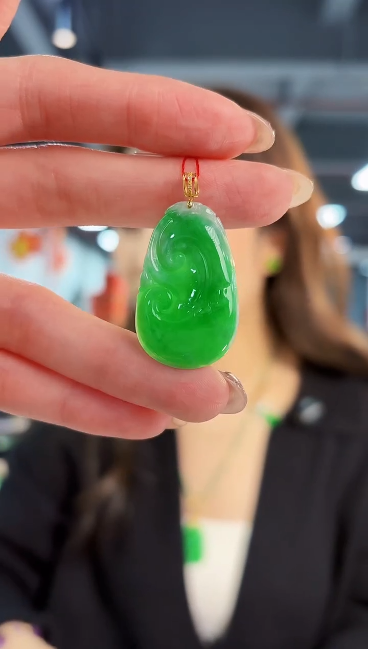 【闪购商品】翡翠颈饰18K金镶嵌缅料A货/支持复检/一件