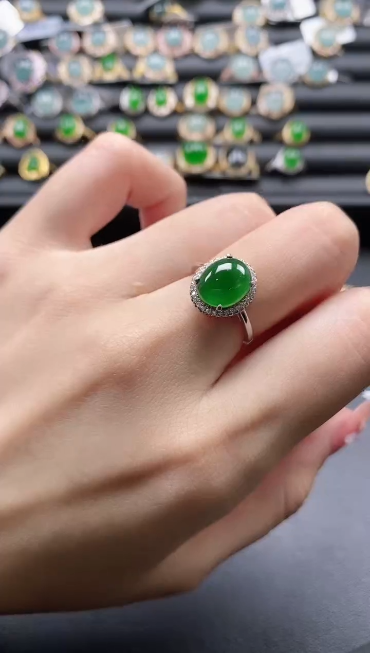 【闪购商品】翡翠戒指银S925镶嵌51151