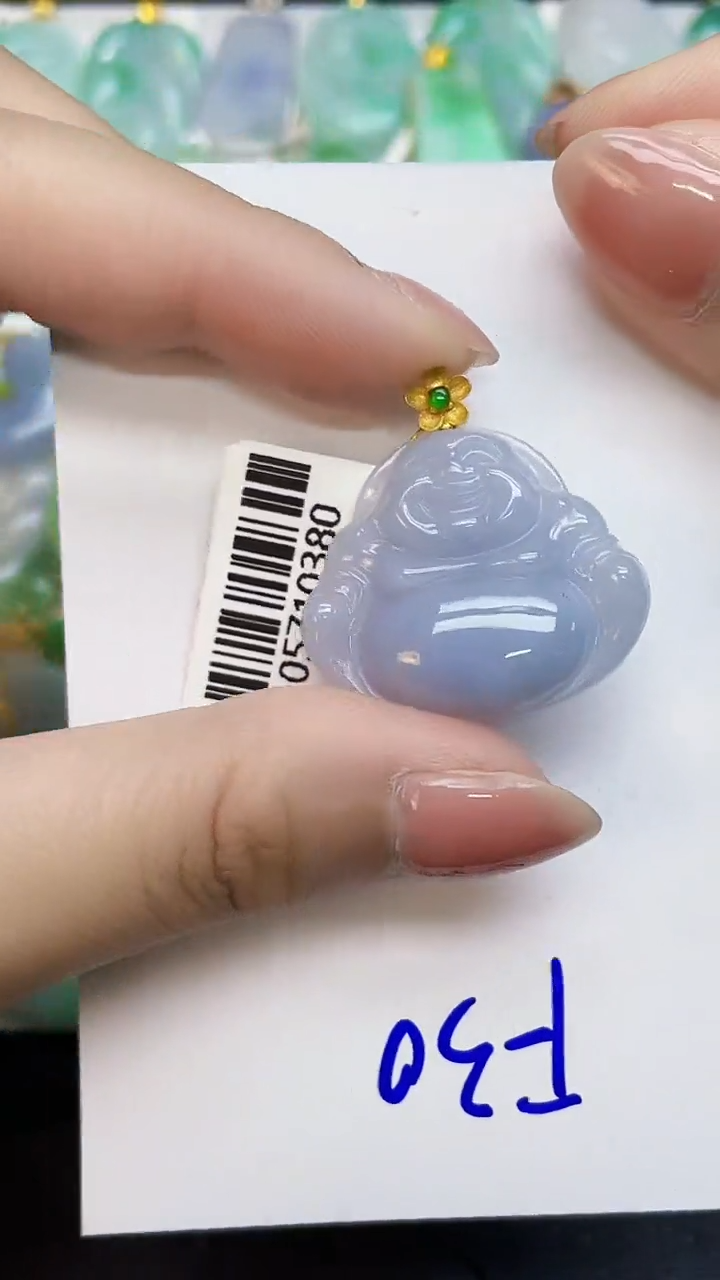 翡翠18K金镶嵌颈饰0000000000