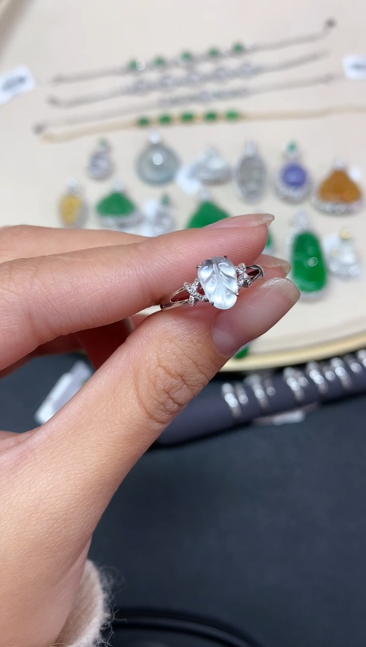 【闪购商品】翡翠戒指18K金镶嵌A121|1980多样性发其一