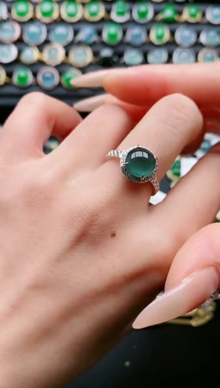 【闪购商品】翡翠戒指银S925镶嵌111111