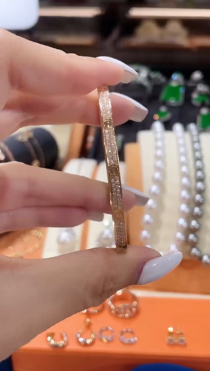 【闪购商品】钻石手镯18K金镶嵌手镯