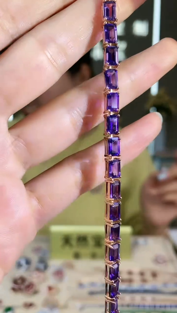 【闪购商品】紫晶手链银S925镶嵌手链