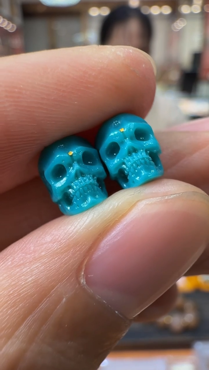 未镶嵌绿松石珠宝奇石?**?绿松石一对