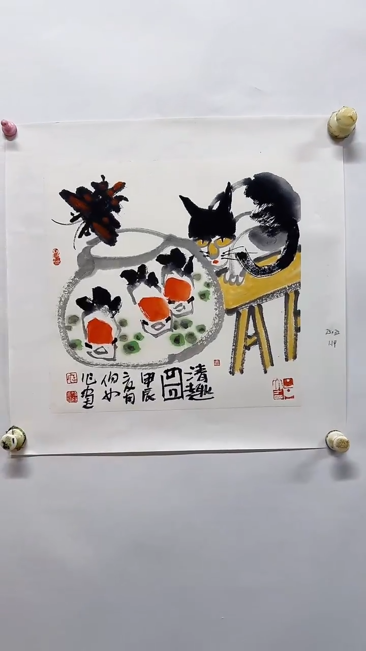 国画王佰如1平尺国画作品