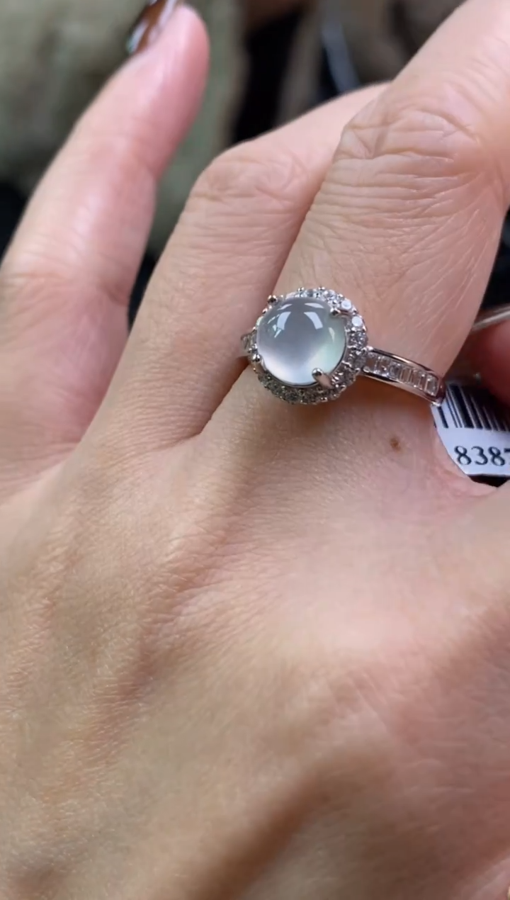 颈饰银S925镶嵌翡翠净货18387