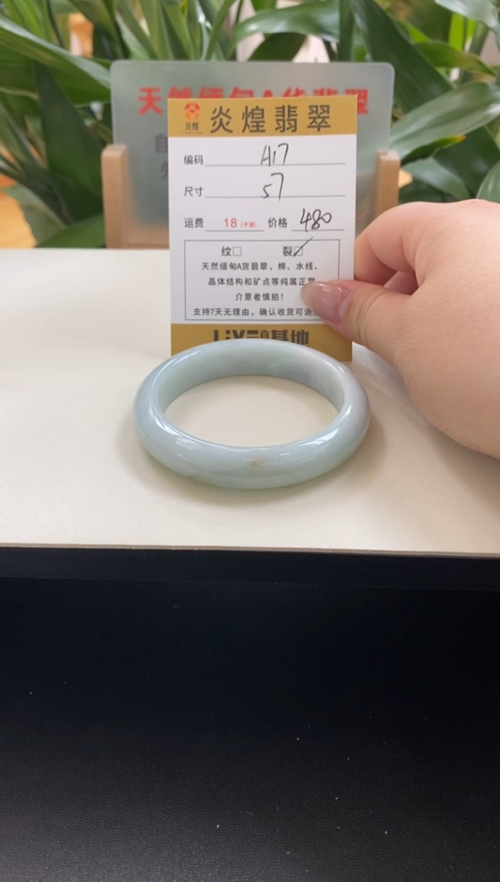 未镶嵌手镯翡翠57圈口编码A17