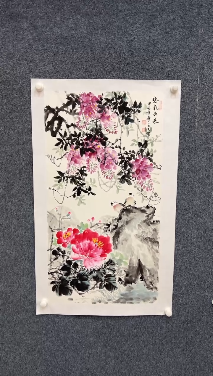 【闪购商品】国画2.4-王夫怀-三尺花鸟-028