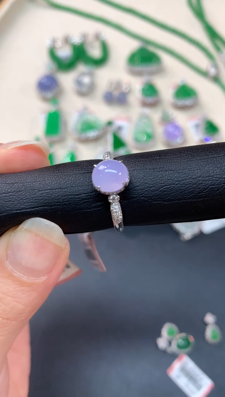 【闪购商品】翡翠戒指18K金镶嵌A467|8800