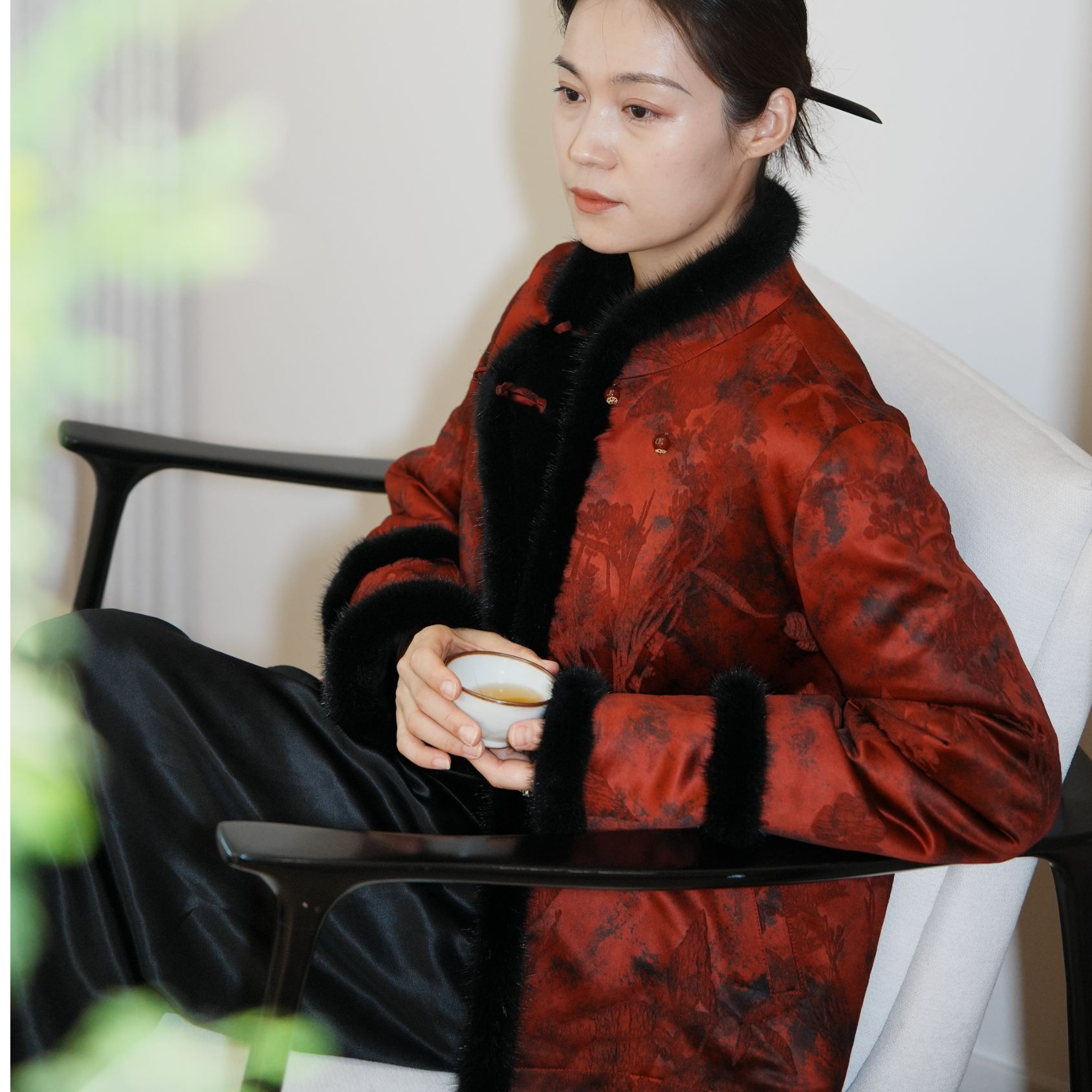 短外套冬季女保暖秋季中式大衣时尚气质上衣外套中国风