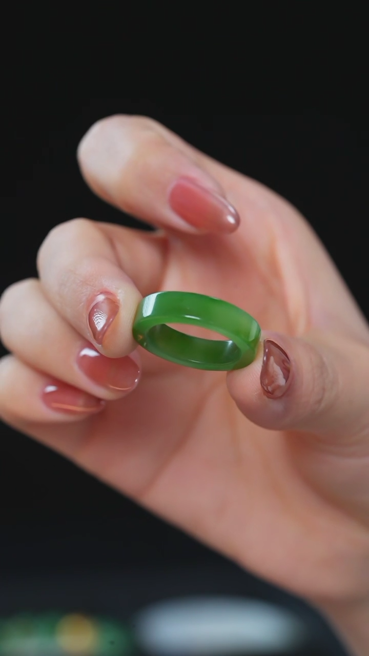 【闪购商品】和田玉戒圈未镶嵌JB02和田玉碧玉戒圈指环宽口