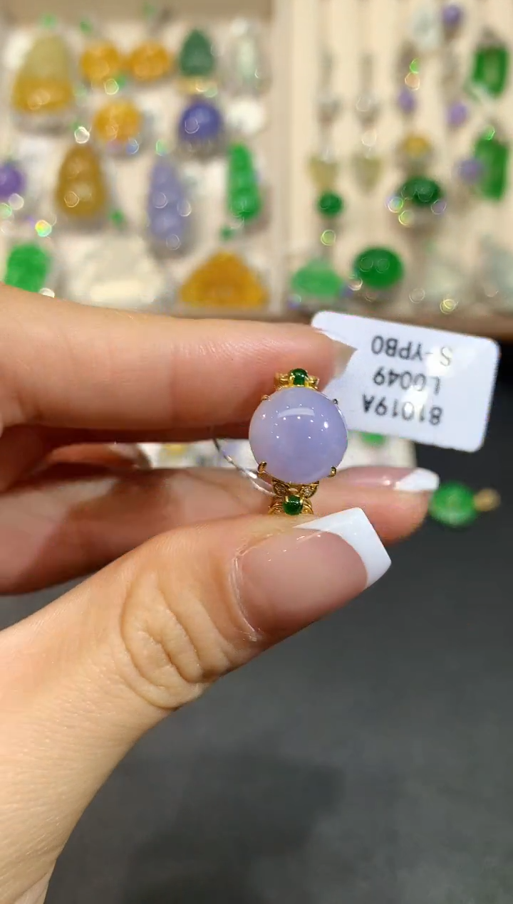 【闪购商品】翡翠戒指18K金镶嵌L0049