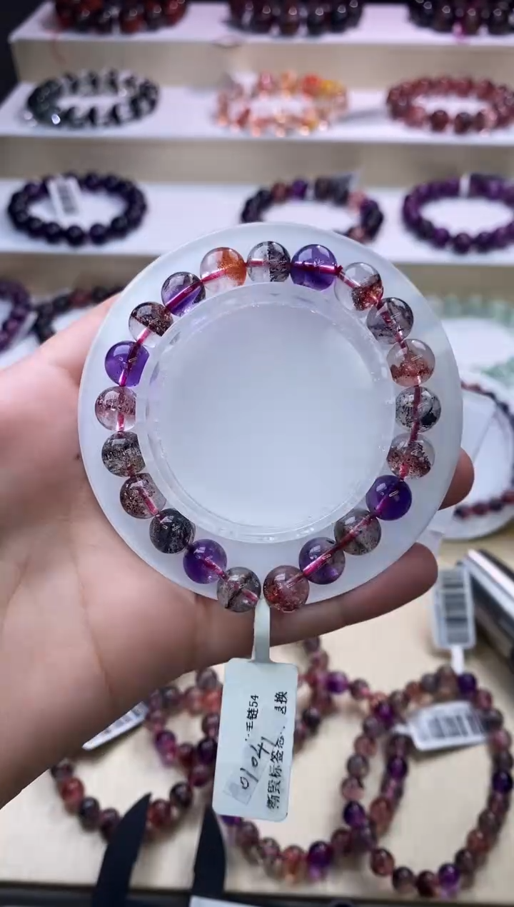 【闪购商品】水晶手链未镶嵌黑加仑超七单圈9m+