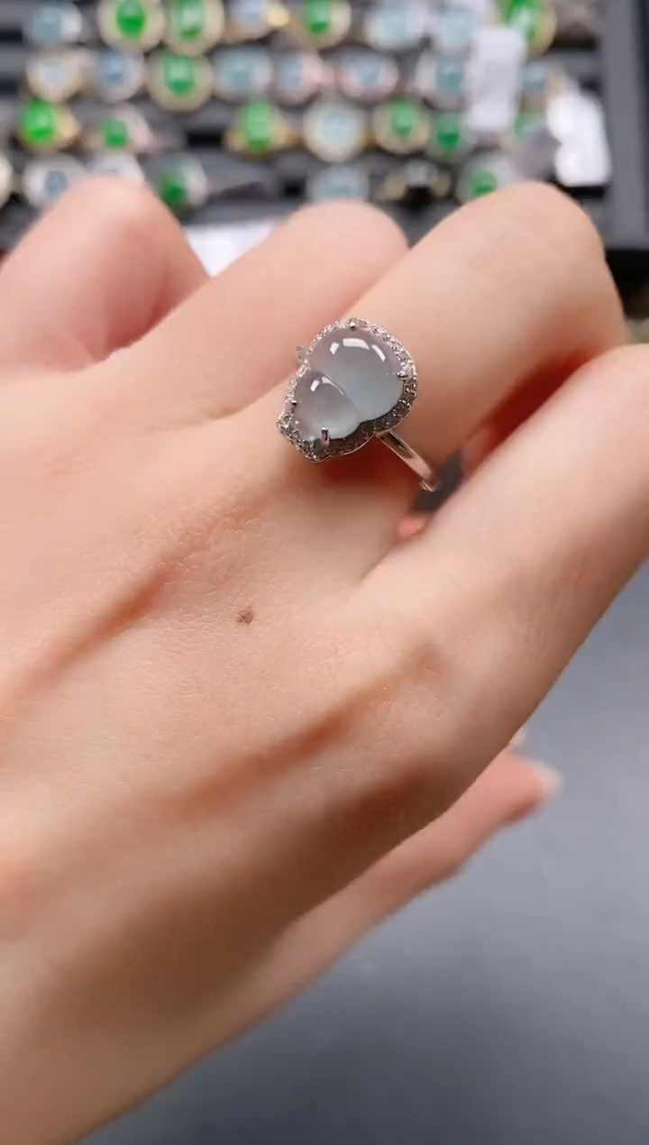 银S925镶嵌戒指翡翠1111