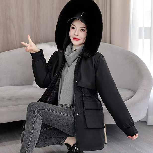 8807 女士连帽休闲棉服 三楼