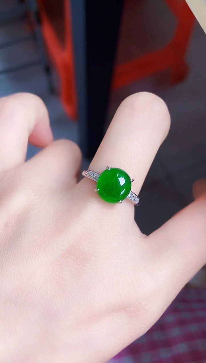 【闪购商品】翡翠银S925镶嵌戒指646464