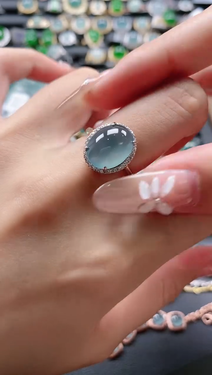 【闪购商品】翡翠戒指银S925镶嵌51151