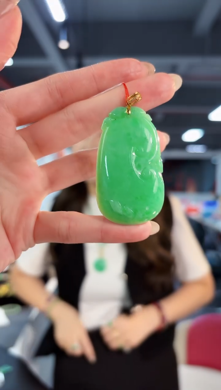 【闪购商品】翡翠颈饰18K金镶嵌缅料A货/支持复检/一件