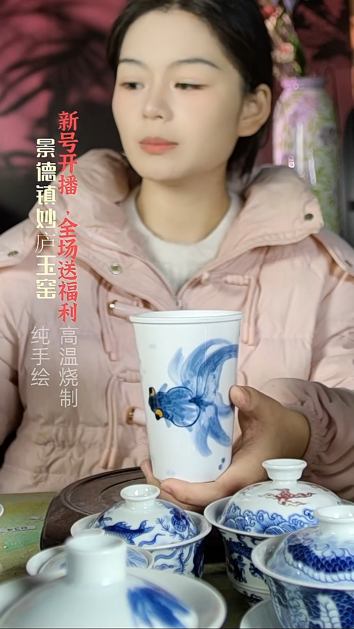 盘陶妙庐玉窑可乐杯微瑕