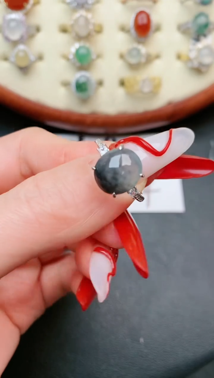 【闪购商品】翡翠戒指银S925镶嵌....