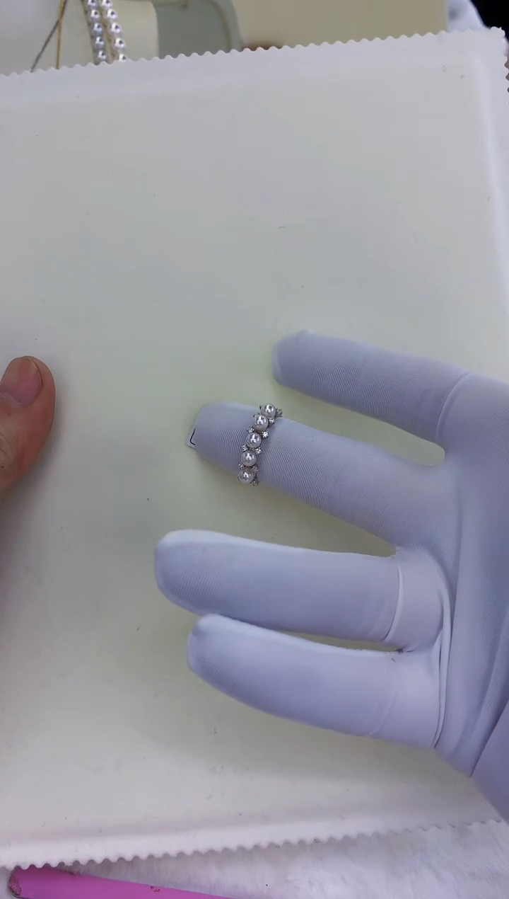 银S925镶嵌饰品海水珍珠设计款戒指