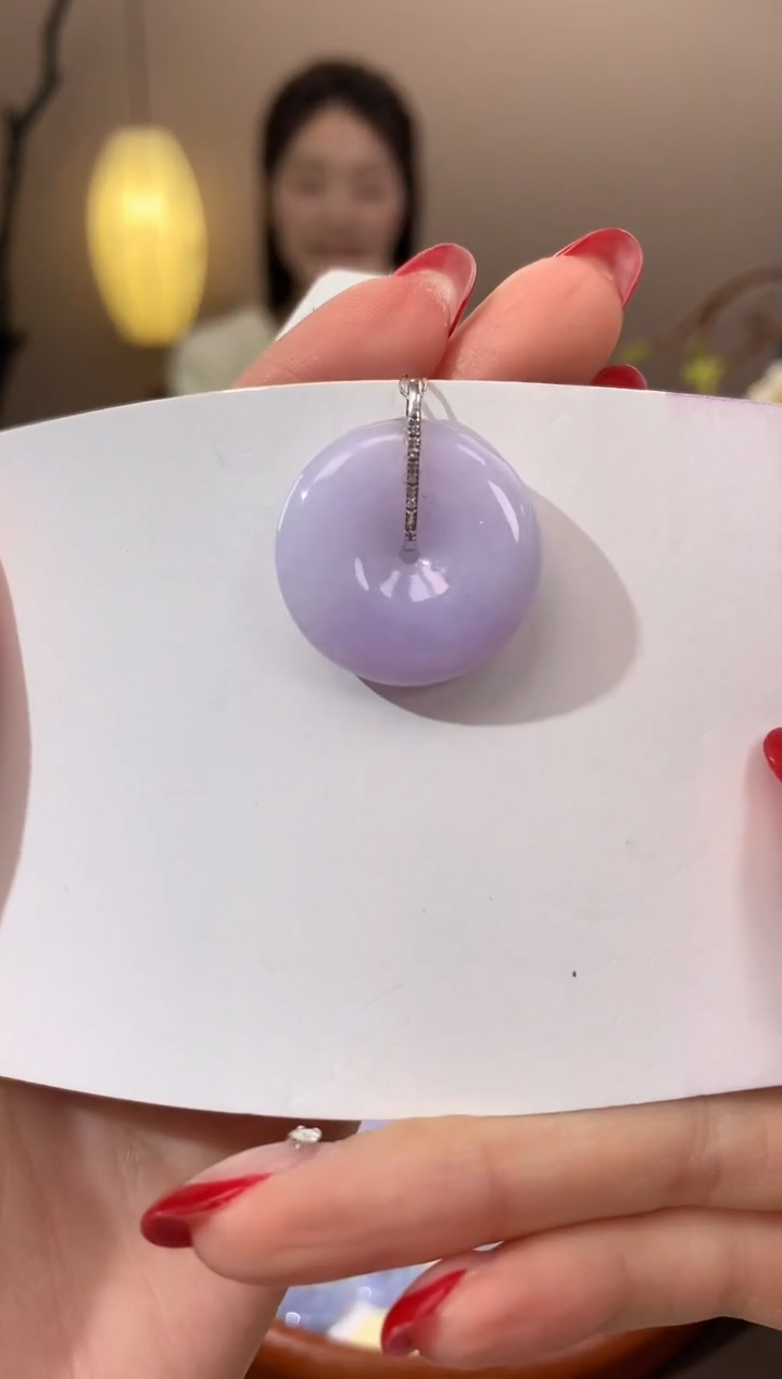 【闪购商品】翡翠颈饰18K金镶嵌天然缅甸a货翡翠