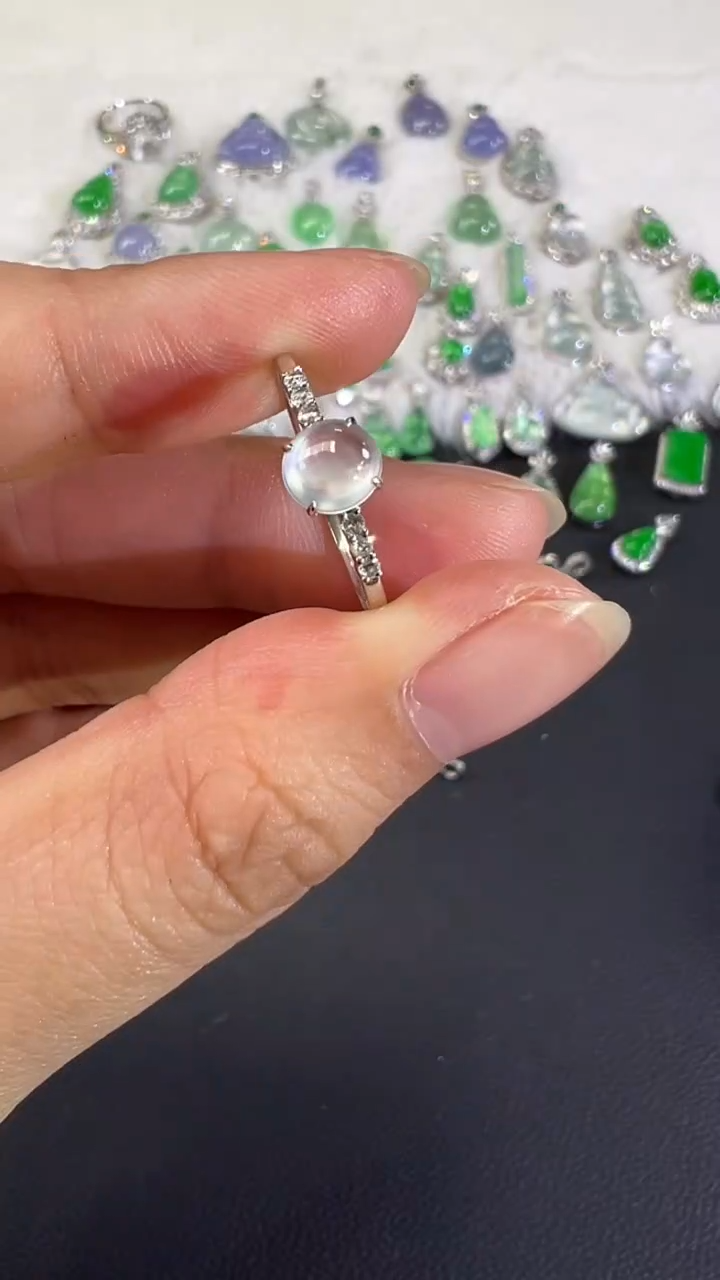 18K金镶嵌戒指翡翠A74|980