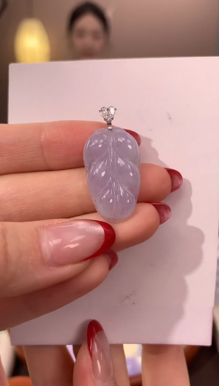 【闪购商品】翡翠颈饰18K金镶嵌天然缅甸a货翡翠